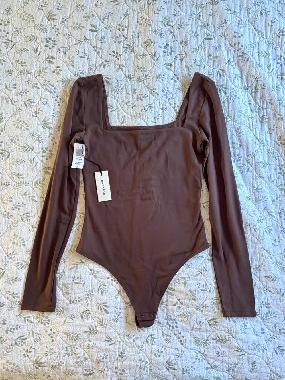 Babaton Contour Long-Sleeve SquareNeck Bodysuit